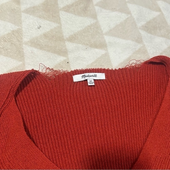 Madewell Flared-Sleeve V-Neck Sweater Etruscan Clay - Picture 8 of 8